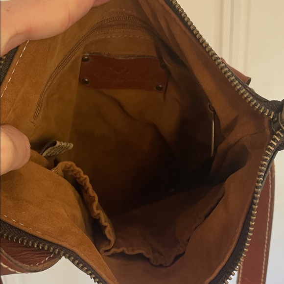 Patricia Nash Brown Floral Embossed Crossbody Bag Chocolate Brown - Picture 9 of 13